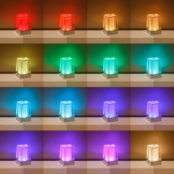 multicolored hotel glass lamp
