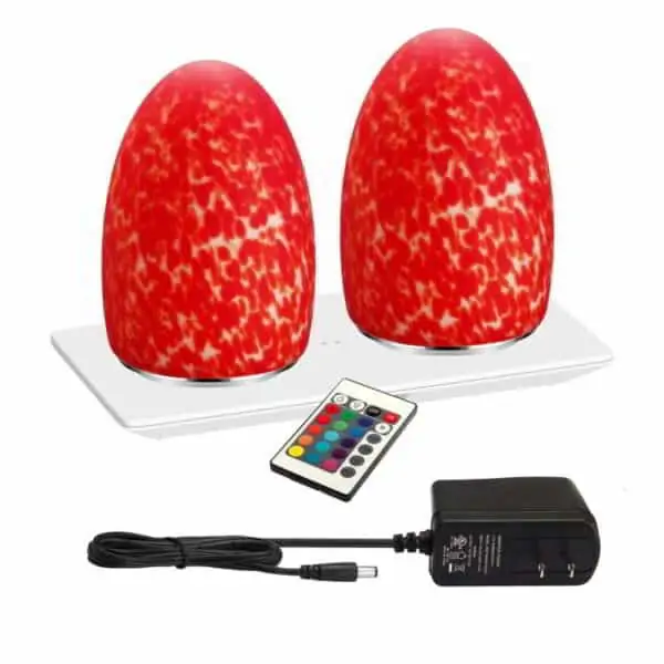 rechargeable red egg table lamp